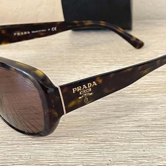 Prada Sunglasses Brown Tortoise SPR31N with Case - Picture 4 of 9